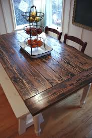 Pretty Farmhouse Table Dark Mixed With Off White Bench And Chairs On One Side Love Farmhouse Kitchen Decor Farmhouse Table Farmhouse Kitchen Tables