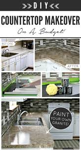 How To Get The Look Of Granite Countertops For Less With Countertop Paint Countertop Makeover Diy Countertops Kitchen Diy Makeover