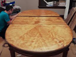 One of the best things about old pieces of furniture, especially desks, is veneer cannot be refinished. Rdrtvt43 Refinish Dining Room Table Veneer Top Wtsenates