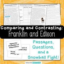 Benjamin Franklin Thomas Edison Paired Passages Comprehension Activities Reading Passages Upper Elementary Resources Reading Comprehension Skills