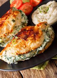 Add half of the salad dressing mixture and mix well; Pan Fried Spinach Cream Cheese Stuffed Chicken Breasts Recipe The Kitchen Magpie