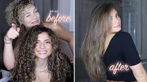 Start with clean, dry hair. How To Blowdry Curly Hair Straight Youtube