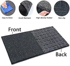 The best way to maintain rubber gym flooring is to clean it daily with these tips: Uyoyous 25mm 4pcs Eco Sports Interlocking Tiles 20 X20 X1 Thick Interlocking Rubber Gym Flooring Eco Sport Rubber Floor Tiles Gym Rubber Flooring Mats Heavy Duty Rubber Exercise Equipment Mats Amazon Ae