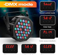 U'King 4 Pièces Par Lumières Lumière De Scène Avec 36LED RGB Uplight DMX  Contrôle éclairage De Scène Intérieur Pour DJ Disco Fête De Mariage De Noël