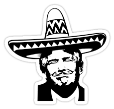 Pegatina El Anti Trump Mexico Sombrero Bigote Regalo De Estados Unidos De Donsanoj Sombreros Sombrero Mexicano Pegatinas