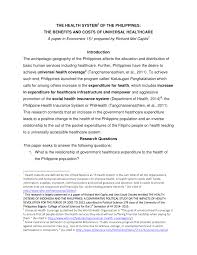 Writing a position paper means you have to present a personal view from many sides. Pdf Universal Healthcare In The Philippine Setting