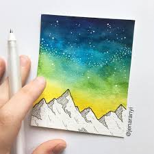 Working On Some Minis To Take To The Holiday Market This Weekend I Really Do Love This Size And When You See T Mini Canvas Art Galaxy Painting Watercolor Art