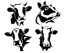 Cow Cow Head Dairy Cow Milk Cow Silhouette Svg Graphics Illustration Vector Logo Digital Clipart By Ctocopok On Cow Illustration Cow Logo Animal Silhouette
