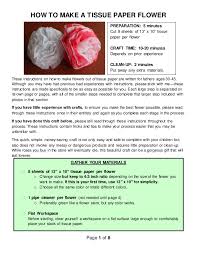 For this project you will need: How To Make Tissue Paper Flowers Instructions