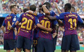 Ter stegen, roberto, pique, umtiti, alba, busquets, rakitic, coutinho, messi, suarez, dembele. Fc Barcelona Huesca La Liga Matchday 3 Fc Barcelona