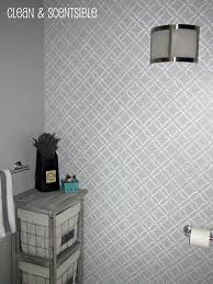 Scallop tile is a modern take on tile and it would look gorgeous in a bathroom renovation! Stenciled Bathroom Wall And The Cutting Edge Stencil Winner Clean And Scentsible