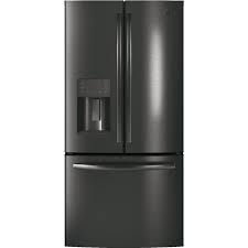 Black And Stainless Steel Refrigerator Ge 23 7 Cu Ft French Door Refrigerator In Black Stainless Steel Fingerprint Resistant And Energy Star Gfe24jblts French Door Refrigerator French Doors Stainless Steel Counters