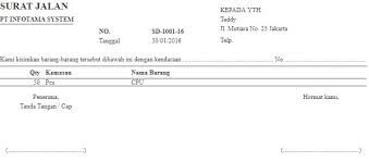 Namun agar lebih jelas bagaimana. Contoh Surat Jalan Pengiriman Barang