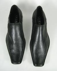 Guess Marciano Shoes Size 13 Us 46 Mace Eagle Black Leather Mens Embossed Loafer Guess Loafersslipons Dress Shoes Men Shoes Loafers