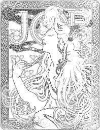 アルフォンス ミュシャ alphonse mucha 塗り絵 coloring 塗り絵 ミュシャ キャラクター 塗り絵