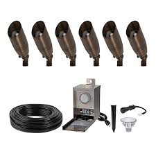 Led Landscape Lighting Kit 6 Spotlights Pro Grade Transformer Super Bright Leds