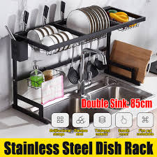 stainless steel 2 tier dish drying rack