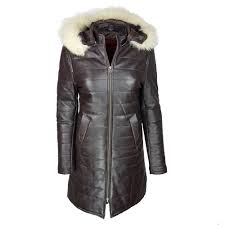 Réalisé en cuir noir surpiqué, il est rembourré à l'intérieur. Veste Longue Femme Cuir A Capuche Amovible