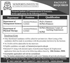 Newports Institute Of Communications Economics Jobs 2020 2020 Job Advertisement Pakistan