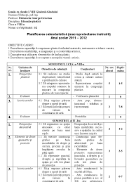 Starea manualului* la primire la returnare. Planificare Desen Clasa 7