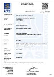 Companies similar to sirim qas international sdn. Certificate Of Conformity By Sirim Qas International Datalogic Memor 1