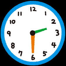 時計のイラスト 「30分毎の時間・長針・短針」 | かわいいフリー素材集 ...