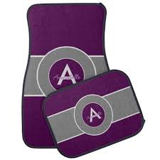 Dark Purple Gray Car Floor Mat Zazzle Com Personalized Car Floor Mats Car Personalization Car Floor Mats