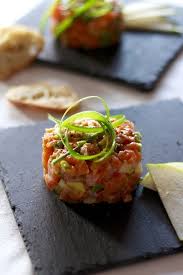 Tartare Au 2 Saumons Et A La Poire Voorgerechten Eten Zalm
