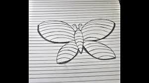 Step by step 3d butterfly drawings in pencil. How To Draw A Butterfly In 3d For Beginners Youtube