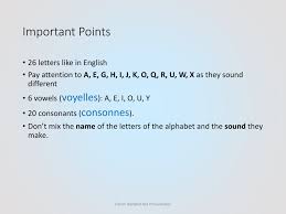It's historically the use of two i's next to each other (ii), then shorthanded into a u . Ppt French Alphabet Pronunciation Powerpoint Presentation Free Download Id 9587698