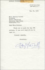 Taken on may 29, 2007. Douglas Fairbanks Jr Typed Letter Signed 05 25 1963 Historyforsale Item 309876