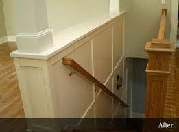Half Wall Stairs Design Ideas Pictures Remodel And Decor Basement Decor Basement Stairs Stairs In Kitchen