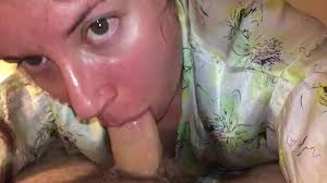 Real wife sex gives sloppy enthusiastic blowjob