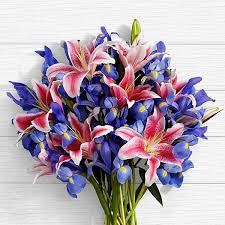 Birthday Flowers For Mom Images Deluxe Joyful Bouquet Iris Flowers Flowers For Mom Flowers Delivered
