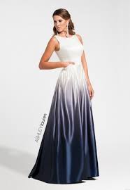 Wow In This A Line Ombre Prom Dress This Traditional Silhouette Is Upgraded With Navy Ombre Satin The Dress Is Ombre Prom Dresses Prom Dresses Fancy Dresses