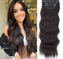 Amazon.com : Vigorous Dark Brown Hair Extension 24InchLong Clip in Hair  Extensions 4Pcs Thick Long Wavy Synthetic Hairpieces for Women : Beauty &  ...