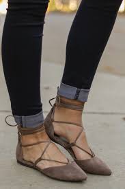 First Position Dark Taupe Lace Up Flats At Reddressboutique Com Lace Up Flats Me Too Shoes Crazy Shoes