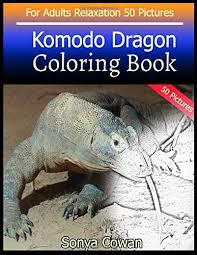 View and print full size. Amazon Com Komodo Dragon Coloring Book For Adults Relaxation 50 Pictures Komodo Dragon Sketch Coloring Book Creativity And Mindfulness 9798653860768 Cowan Sonya Books