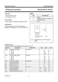 Maybe you would like to learn more about one of these? Bd137 Datasheet Equivalent Cross Reference Search Transistor Catalog