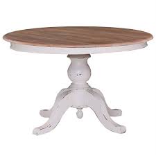 Bramble Farmhouse 4 Round Pedestal Table White Heavy Distressed 10889whddrw Round Pedestal Dining Table Painted Pedestal Tables Round Pedestal Dining