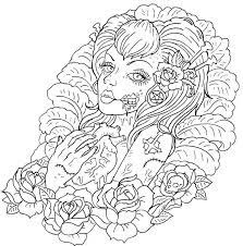What do skull tattoos represent? Online Coloring Pages Coloring Page Punk Girl Tattoo Girl Download Print Coloring Page