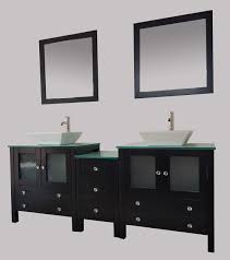 This bathroom sink boasts a matching framed large mirror, a clean white rectangular vanity top and basin to brighten any master bath. 75 Double Sinks Freestand Wooden Bathroom Vanity Ceramic Vessel Sink Set Bathroom Mirror Black Buy Online In Angola At Angola Desertcart Com Productid 164248816