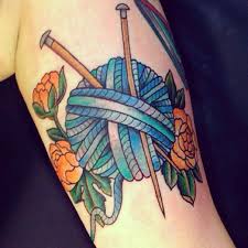 It takes some serious guts to get a large, visible tattoo of an anime character, especially one as recognizable as goku and vegeta of dragon ball z fame. Yarn Ball With Needles Tattoo By Brynee Palmer