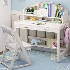 Sturdy Kids Desk Child Rsquo S Bedroom Student Desk Wooden Work Table With Bookshelf Great Gift For Girl In 2020 Kids Study Table Kids Study Desk Study Table And Chair