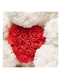 Diy teddy bear made of flowers. White Rose Teddy Bear 45 Cm 18 Inch Oti Teddyway