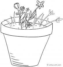 The best selection of royalty free coloring page flower pot vector art, graphics and stock illustrations. Flower Pot Coloring Page Printable Coloring Page Artus Art