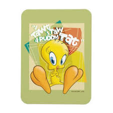 Tweety I Tawt I Taw A Puddy Tat Magnet Zazzle Com In 2020 Tweety Tatting Looney Tunes Cartoons