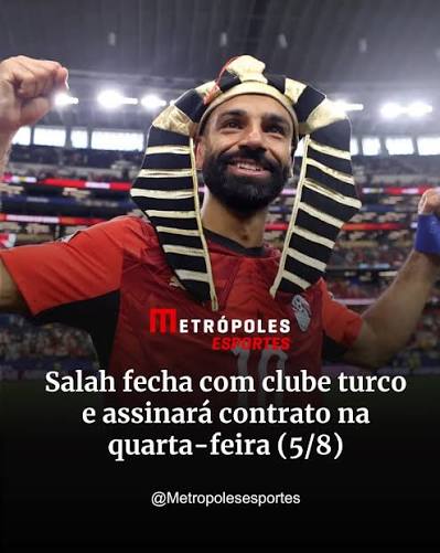 Ap&oacute;s deixar o Liverpool no fim de maio, quando foi encerrada a temporada 2025/26, Mohamed Salah est&aacute; a passos largos de ser contratado pelo Trabzonspor, da Turquia. A informa&ccedil;&atilde;o foi divulgada nesta