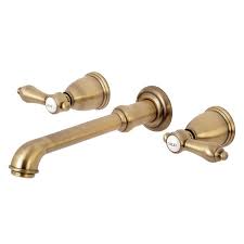 Kingston Brass Heirloom Antique Brass 2 Handle Wall Mount Bathroom Sink Faucet Wlks7123 In 2020 Antique Brass Faucet Wall Mount Faucet Bathroom Sink Bathroom Faucets
