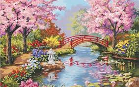 Us 6 71 52 Off Diy Berlian Lukisan Pemandangan Alam Berlian Bordir Berlian Lukisan Cross Stitch Berlian Mosaik Lanskap Da Di 2020 Taman Jepang Painting Lukisan Akrilik